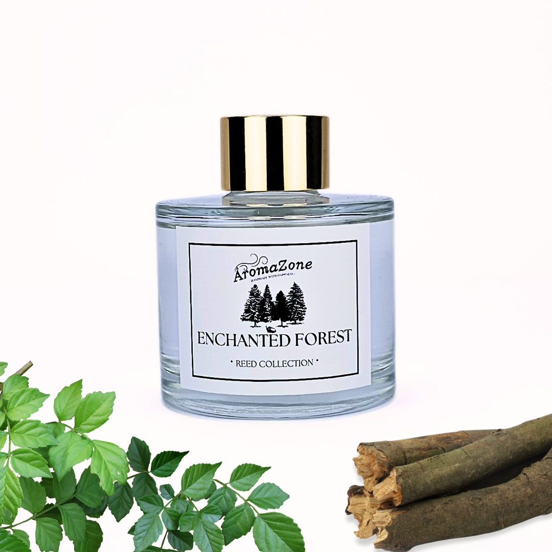 🌲ENCHANTED FOREST🪵 Odorizant de cameră natural cu bețișoare, bază ECO-FRIENDLY, handmade - Pin, Lemn, Flori Sălbatice