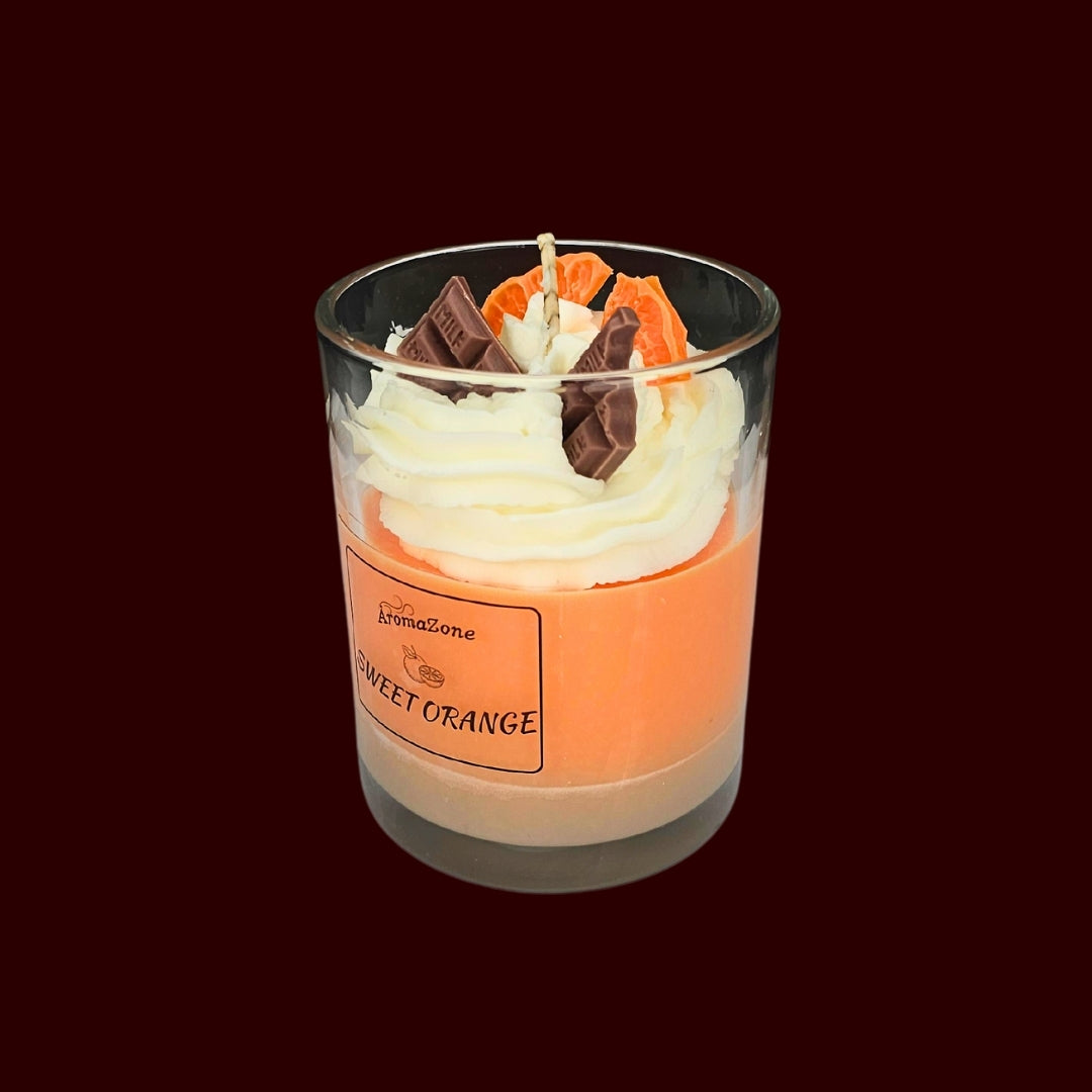 🍊SWEET ORANGE🍰 Lumânare parfumată decorativă, ceară naturală handmade