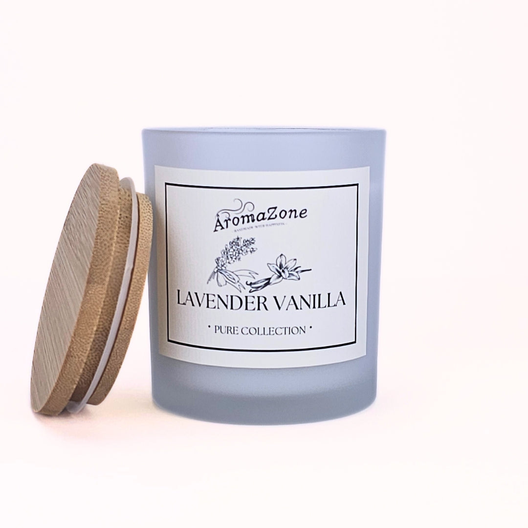🪻LAVENDER VANILLA🍦 Lumânare parfumată decorativă, ceară naturală handmade - Lavandă, Vanilie, Nucă de Cocos