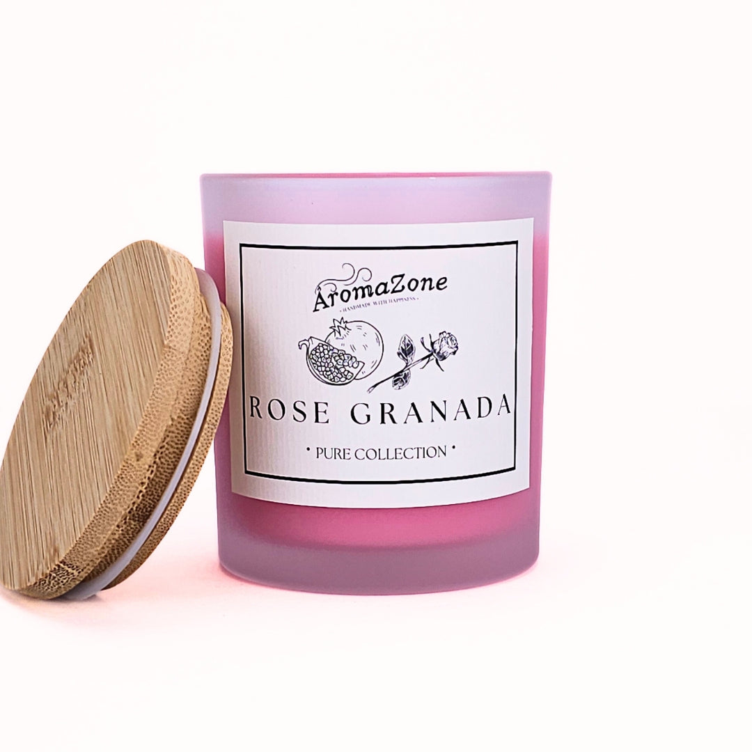 🫐ROSE GRANADA🍅 Lumânare parfumată decorativă, ceară naturală handmade - Rodie, Trandafir, Prune