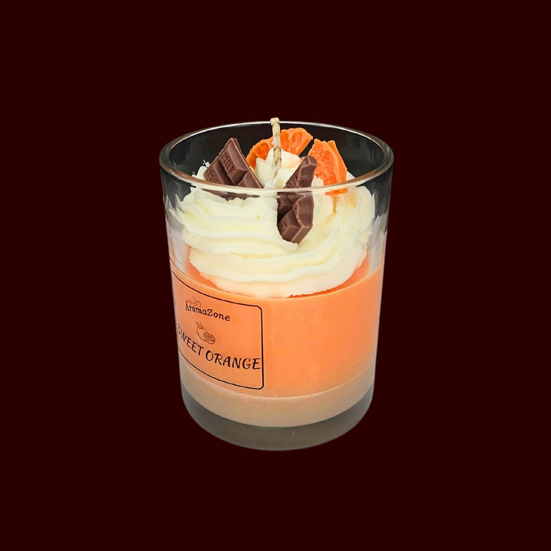 🍊SWEET ORANGE🍰 Lumânare parfumată decorativă, ceară naturală handmade