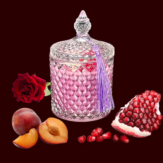🫐ROSE GRANADA🍅 Lumânare parfumată decorativă, ceară naturală handmade