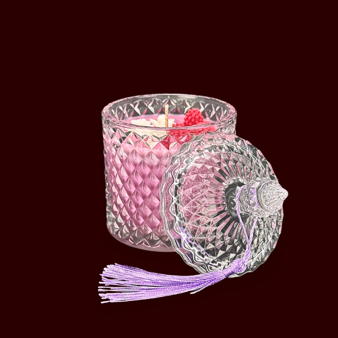 🫐ROSE GRANADA🍅 Lumânare parfumată decorativă, ceară naturală handmade
