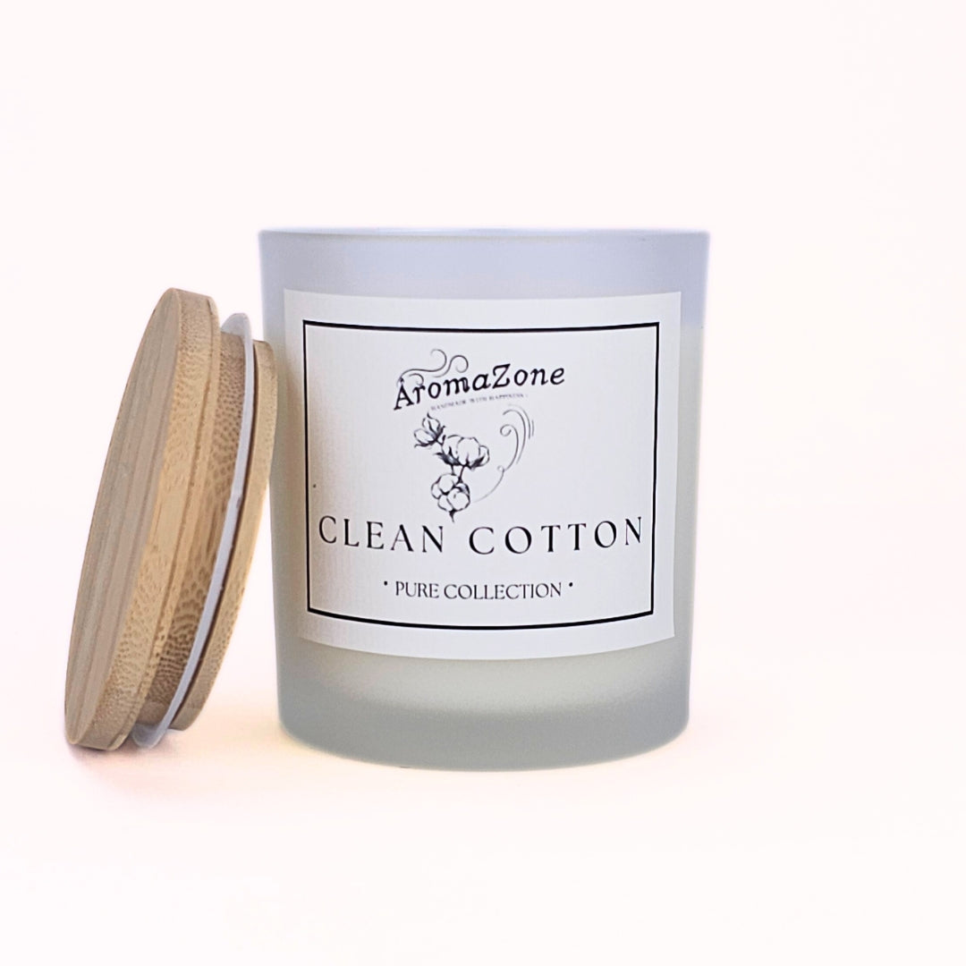 🫧CLEAN COTTON✨ Lumânare parfumată decorativă, ceară naturală handmade - Bumbac, Iasomie, Mosc