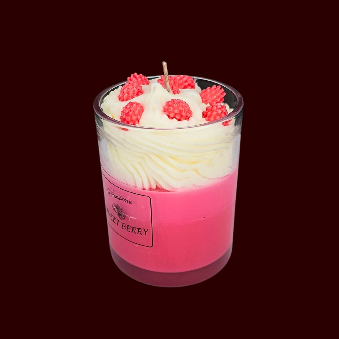 🍓SWEET BERRY❤️ Lumânare parfumată decorativă, ceară naturală handmade