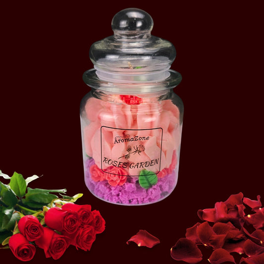 🌹ROSES GARDEN🌿 Lumânare parfumată decorativă, ceară naturală handmade