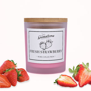 🍓FRESH STRAWBERRY🍃 Lumânare parfumată decorativă, ceară naturală handmade - Căpșuni, Vanilie