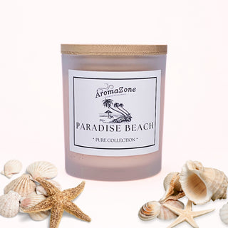 🏝️PARADISE BEACH⛱️ Lumânare parfumată decorativă, ceară naturală handmade - Dulce, Nucă de Cocos, Aer Oceanic