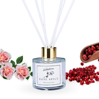 🌹ROSE SPICE♨️ Odorizant de cameră natural cu bețișoare, bază ECO-FRIENDLY, handmade - Trandafir, Lemn de Santal, Coacăze Negre