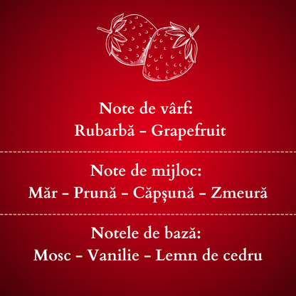 Set Cadou FRESH STRAWBERRY – Lumânare Parfumată Naturală și Odorizant cu Bețișoare Premium, Intensitate Medie