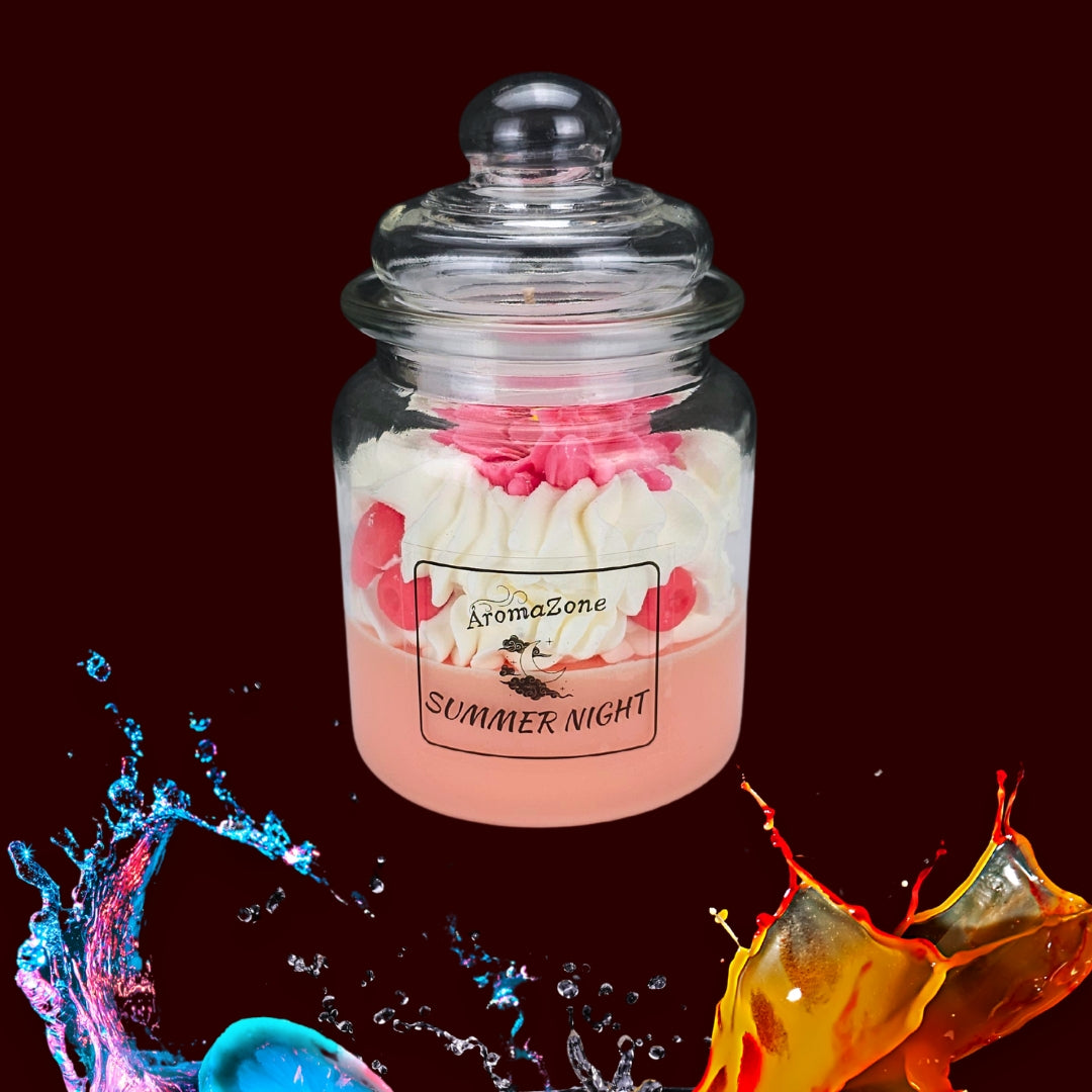 🌅SUMMER NIGHT🌙 Lumânare parfumată decorativă, ceară naturală handmade