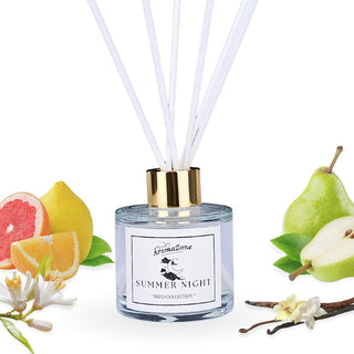 🌅SUMMER NIGHT🌙 Odorizant de cameră natural cu bețișoare, bază ECO-FRIENDLY, handmade - Citrice, Iasomie, Vanilie