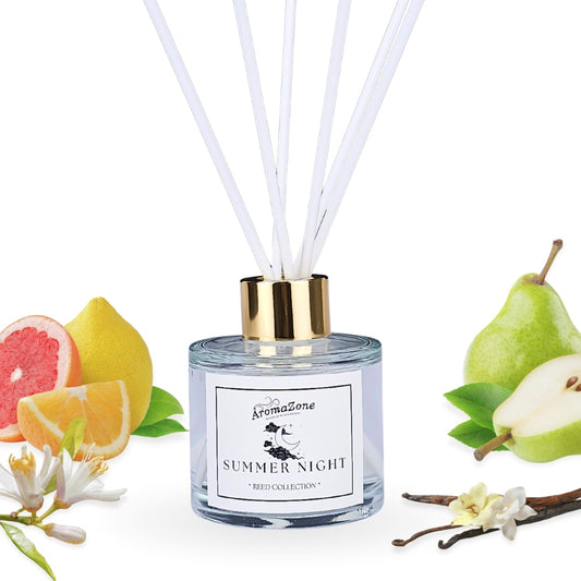 🌅SUMMER NIGHT🌙 Odorizant de cameră natural cu bețișoare, bază ECO-FRIENDLY, handmade - Citrice, Iasomie, Vanilie