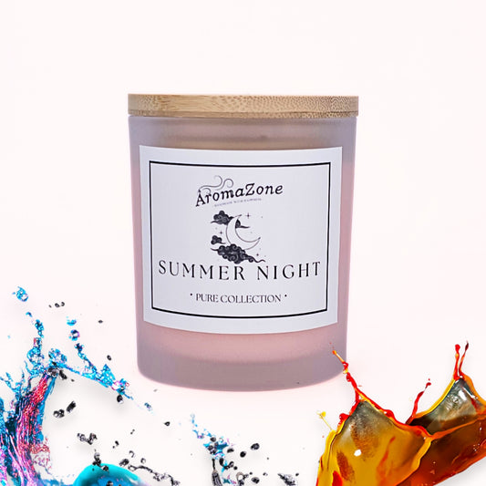 🌅SUMMER NIGHT🌙 Lumânare parfumată decorativă, ceară naturală handmade - Citrice, Iasomie, Vanilie