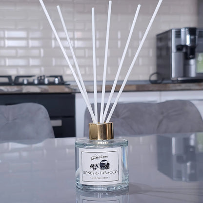 🍯HONEY&TABACCO🚬 Odorizant de cameră natural cu bețișoare, bază ECO-FRIENDLY, handmade - Miere, Tutun, Lemn