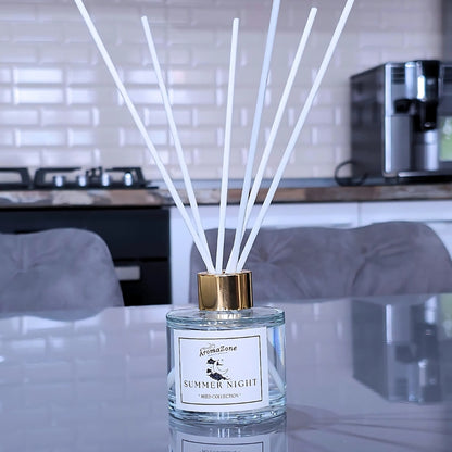 🌅SUMMER NIGHT🌙 Odorizant de cameră natural cu bețișoare, bază ECO-FRIENDLY, handmade - Citrice, Iasomie, Vanilie