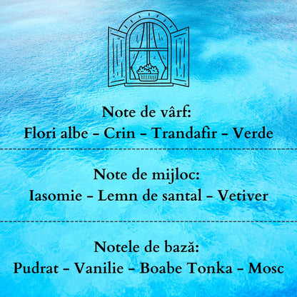 🍃FRESH AIR💠 Lumânare parfumată decorativă, ceară naturală handmade - Aer curat, Flori albe, Iasomie