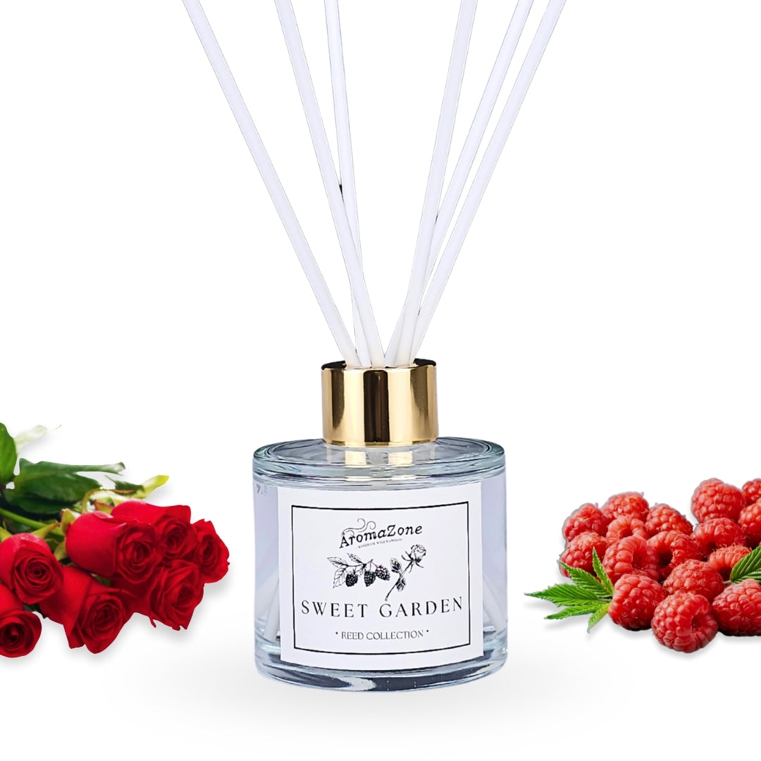 🫐SWEET GARDEN🌹 Odorizant de cameră natural cu bețișoare, bază ECO-FRIENDLY, handmade - Fructe de Pădure, Trandafir, Iasomie