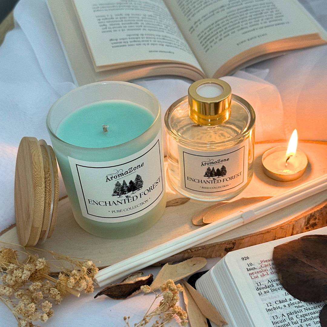 Set cadou aromaterapie - Lumânare + Odorizant de cameră, Handmade