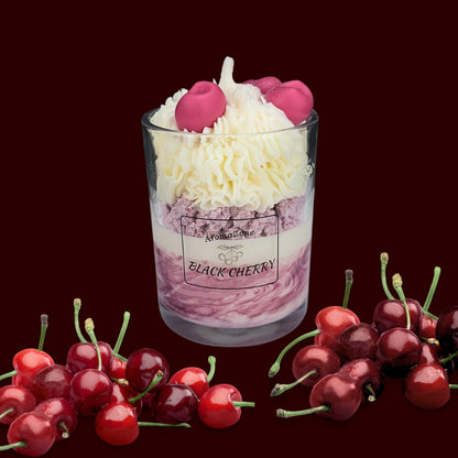 🍒BLACK CHERRY❤️ Lumânare parfumată decorativă, ceară naturală handmade