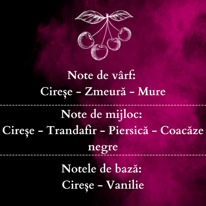 Set Cadou BLACK CHERRY – Lumânare Parfumată Naturală și Odorizant cu Bețișoare Premium, Intensitate Puternică