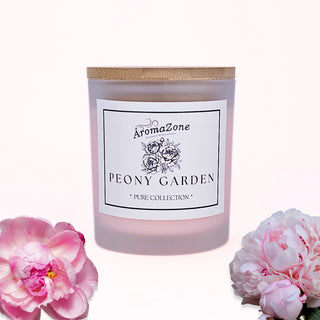 🌸PEONY GARDEN🌿 Lumânare parfumată decorativă, ceară naturală handmade - Bujori, Flori albe