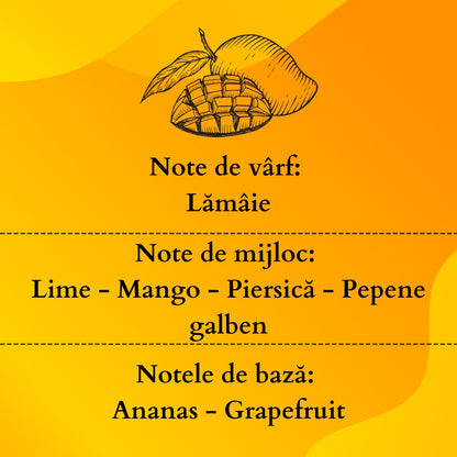🥭SWEET MANGO💛 Lumânare parfumată decorativă, ceară naturală handmade - Mango, Ananas