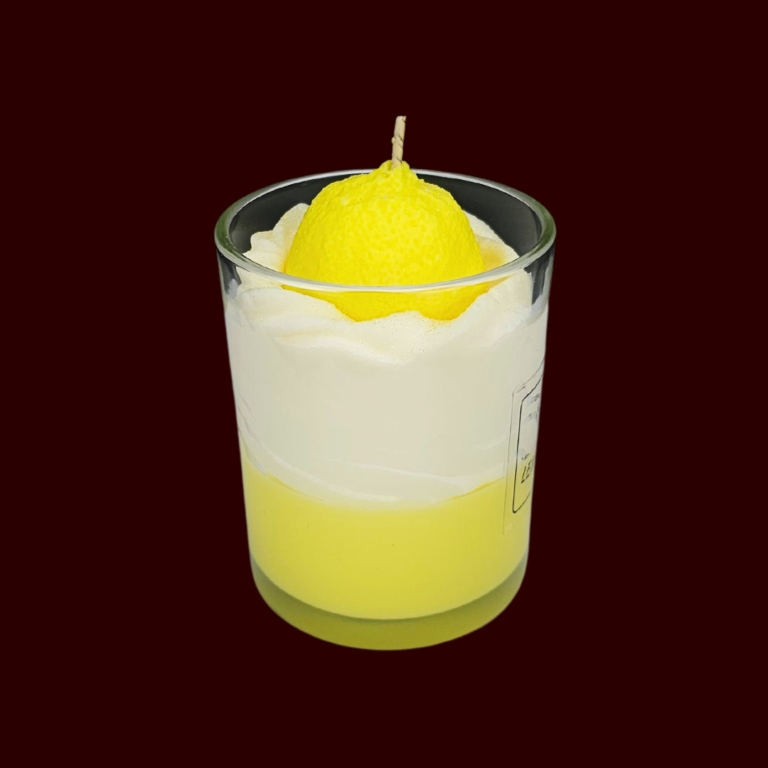 🍋LEMON FRESH🍃 Lumânare parfumată decorativă, ceară naturală handmade