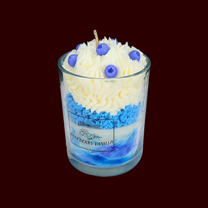 🫐BLUEBERRY VANILLA🍦 Lumânare parfumată decorativă, ceară naturală handmade
