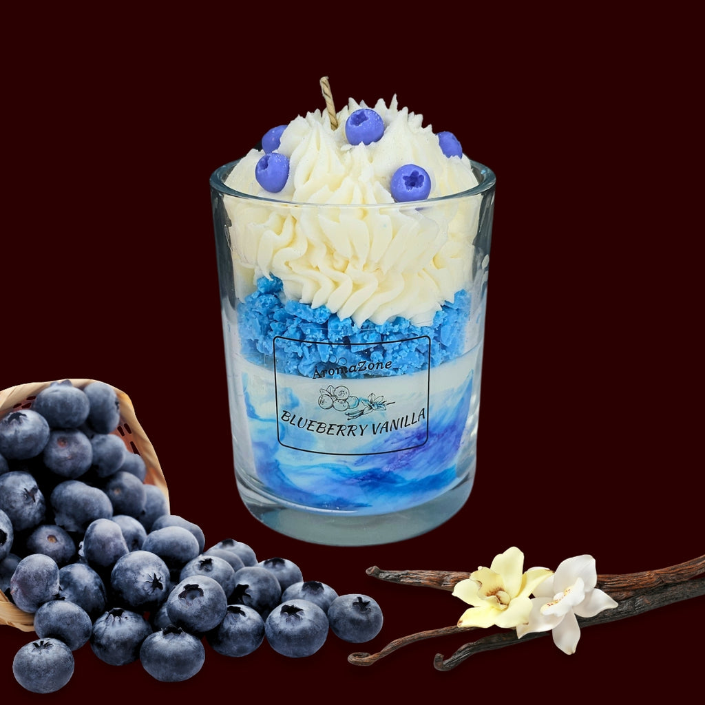 🫐BLUEBERRY VANILLA🍦 Lumânare parfumată decorativă, ceară naturală handmade