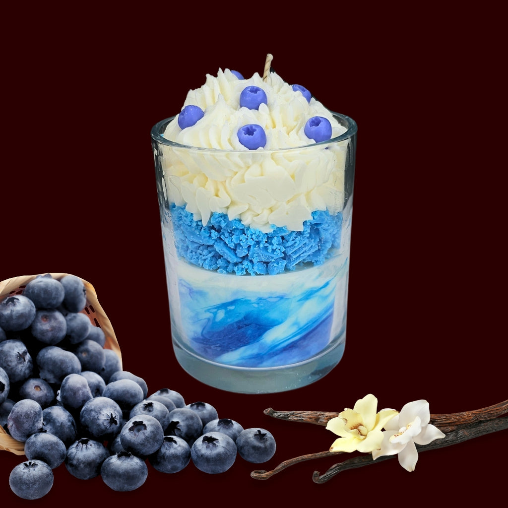 🫐BLUEBERRY VANILLA🍦 Lumânare parfumată decorativă, ceară naturală handmade