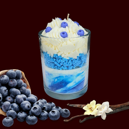 🫐BLUEBERRY VANILLA🍦 Lumânare parfumată decorativă, ceară naturală handmade