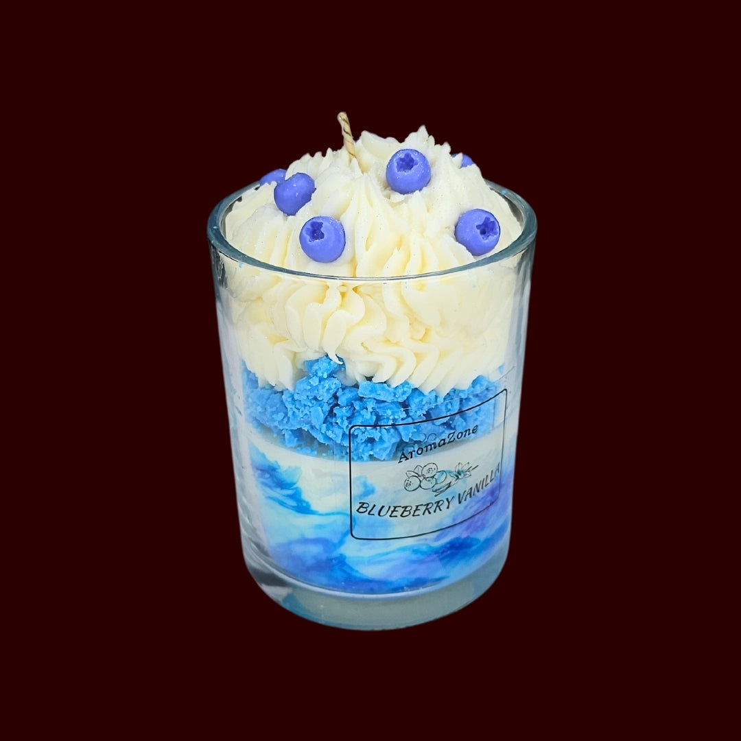 🫐BLUEBERRY VANILLA🍦 Lumânare parfumată decorativă, ceară naturală handmade