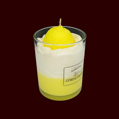 🍋LEMON FRESH🍃 Lumânare parfumată decorativă, ceară naturală handmade