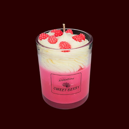 🍓SWEET BERRY❤️ Lumânare parfumată decorativă, ceară naturală handmade