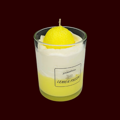 🍋LEMON FRESH🍃 Lumânare parfumată decorativă, ceară naturală handmade