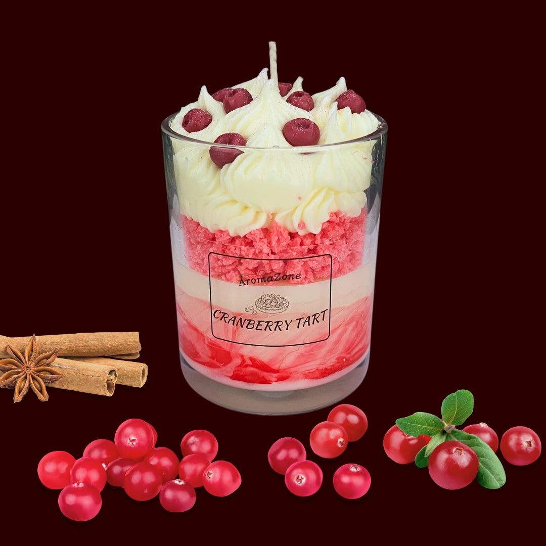 🍅CRANBERRY TART🍰 Lumânare parfumată decorativă, ceară naturală handmade
