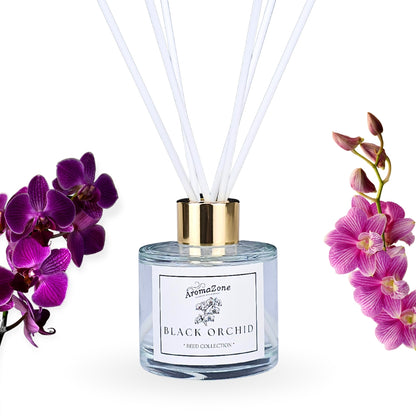 🪻BLACK ORCHID🪵 Odorizant de cameră natural cu bețișoare, bază ECO-FRIENDLY, handmade - Orhidee, Lemn de Santal, Ylang-Ylang