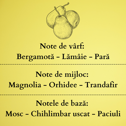 Set Cadou JUICY PEAR – Lumânare Parfumată Naturală și Odorizant cu Bețișoare Premium, Intensitate Subtilă