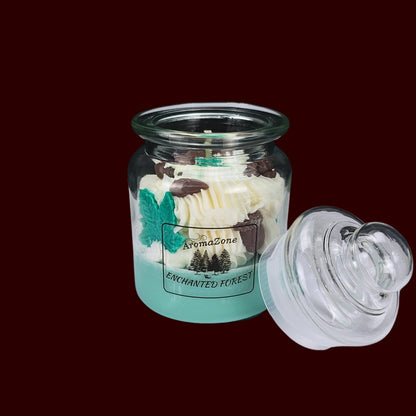 🌲ENCHANTED FOREST🪵 Lumânare parfumată decorativă, ceară naturală handmade