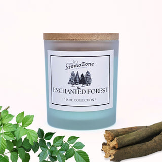 🌲ENCHANTED FOREST🪵 Lumânare parfumată decorativă, ceară naturală handmade - Pin, Lemn, Flori Sălbatice