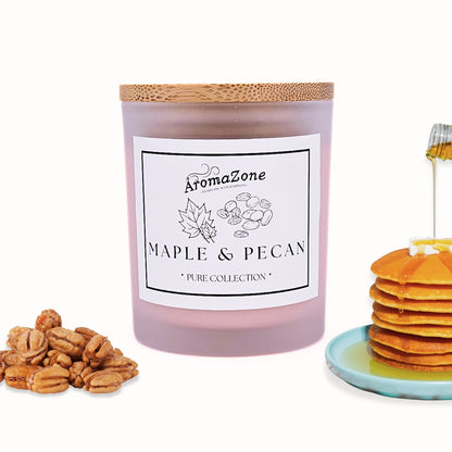 🥞MAPLE&PECAN🥜 Lumânare parfumată decorativă, ceară naturală handmade - Vanilie, Nucă, Cacao