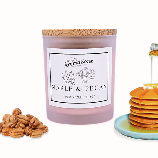 🥞MAPLE&PECAN🥜 Lumânare parfumată decorativă, ceară naturală handmade - Vanilie, Nucă, Cacao