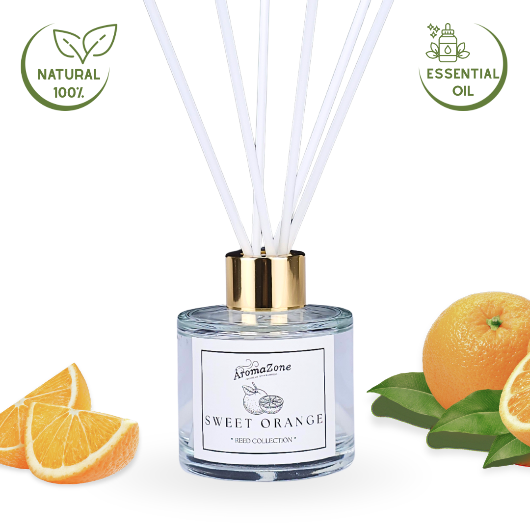 🍊SWEET ORANGE🍰 Odorizant de cameră 100% natural cu bețișoare, cu ulei esențial, bază ECO-FRIENDLY, handmade - Portocale, Citrice, Intensitate Medie