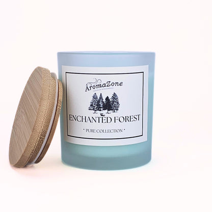 🌲ENCHANTED FOREST🪵 Lumânare parfumată decorativă, ceară naturală handmade - Pin, Lemn, Flori Sălbatice