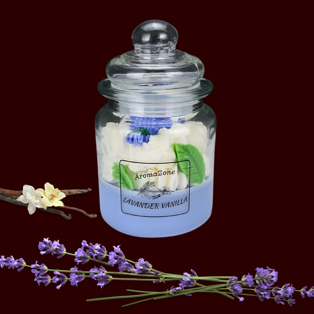 🪻LAVENDER VANILLA🍦 Lumânare parfumată decorativă, ceară naturală handmade