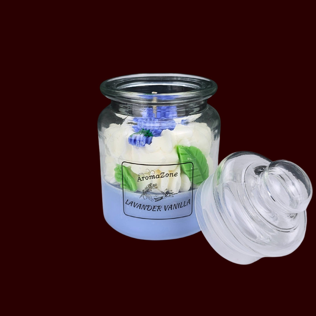 🪻LAVENDER VANILLA🍦 Lumânare parfumată decorativă, ceară naturală handmade
