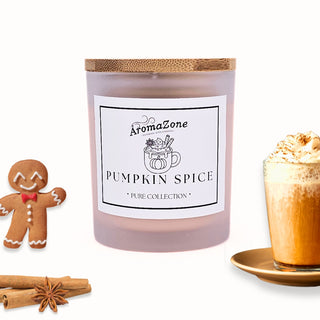 🥞PUMPKIN SPICE🥧 Lumânare parfumată decorativă, ceară naturală handmade - Caramel, Vanilie, Scorțișoară