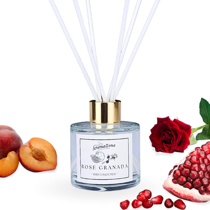 🫐ROSE GRANADA🍅 Odorizant de cameră natural cu bețișoare, bază ECO-FRIENDLY, handmade - Rodie, Trandafir, Prune