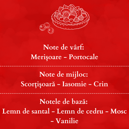 Set Cadou CRANBERRY TART – Lumânare Parfumată Naturală și Odorizant cu Bețișoare Premium, Intensitate Medie
